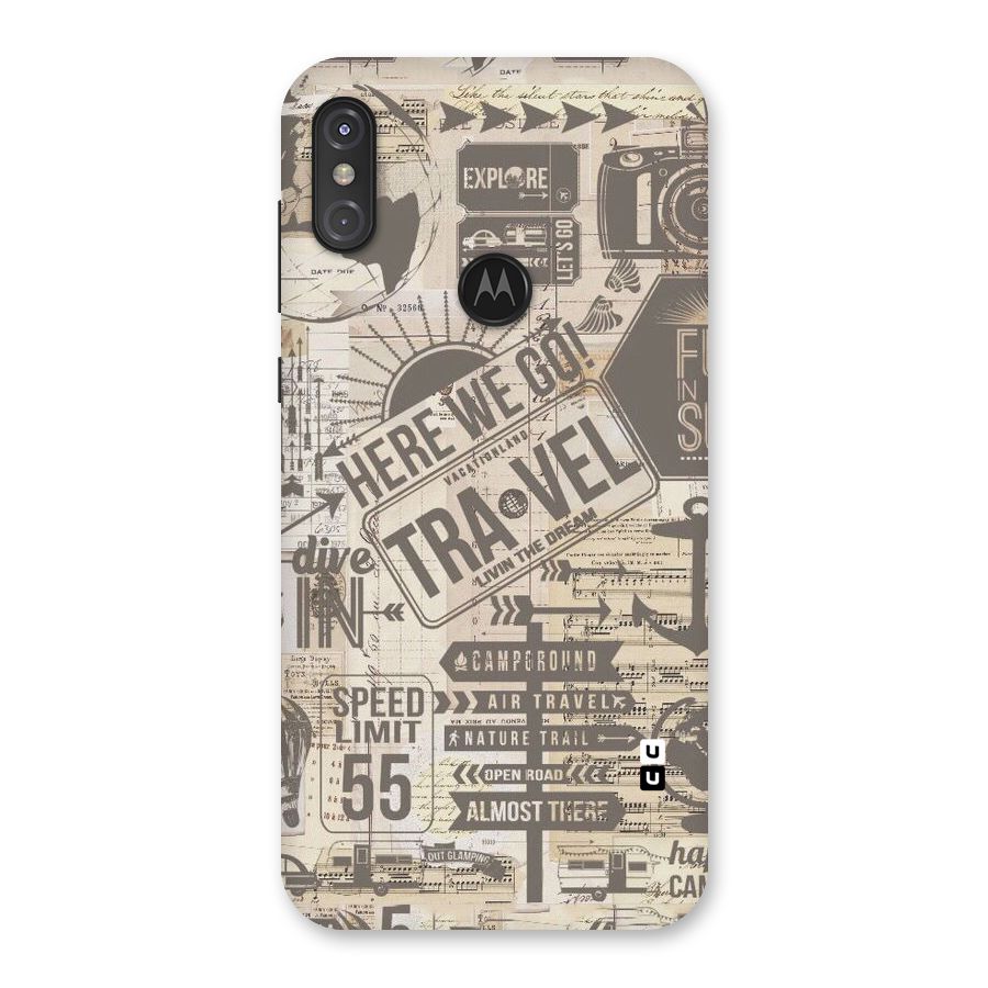 Here We Travel Back Case for Motorola One Power