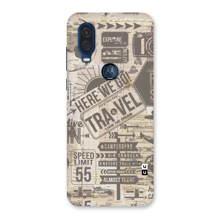 Here We Travel Back Case for Motorola One Vision