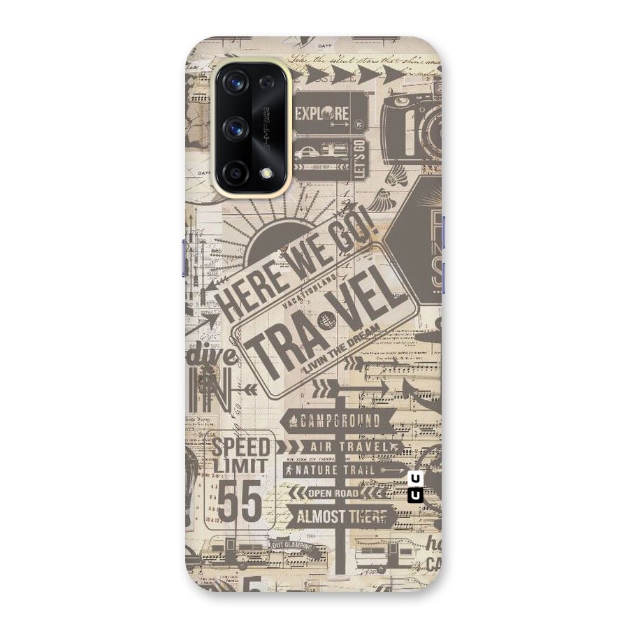 Here We Travel Glass Back Case for Realme X7 Pro
