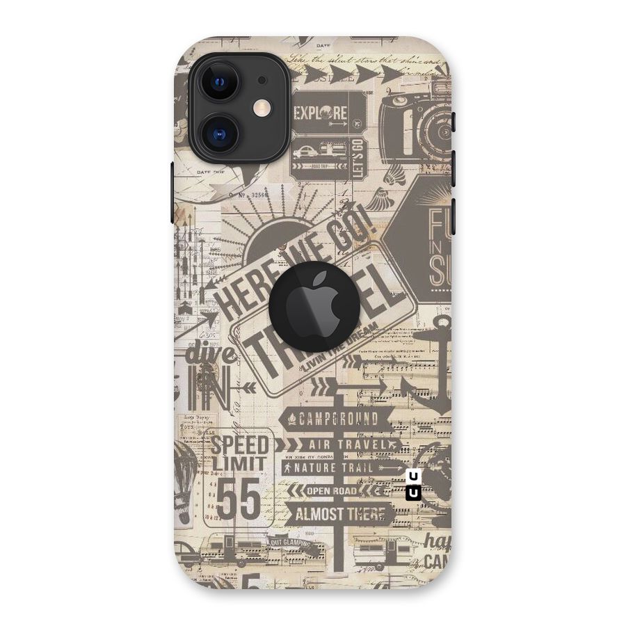 Here We Travel Back Case for iPhone 11 Logo Cut