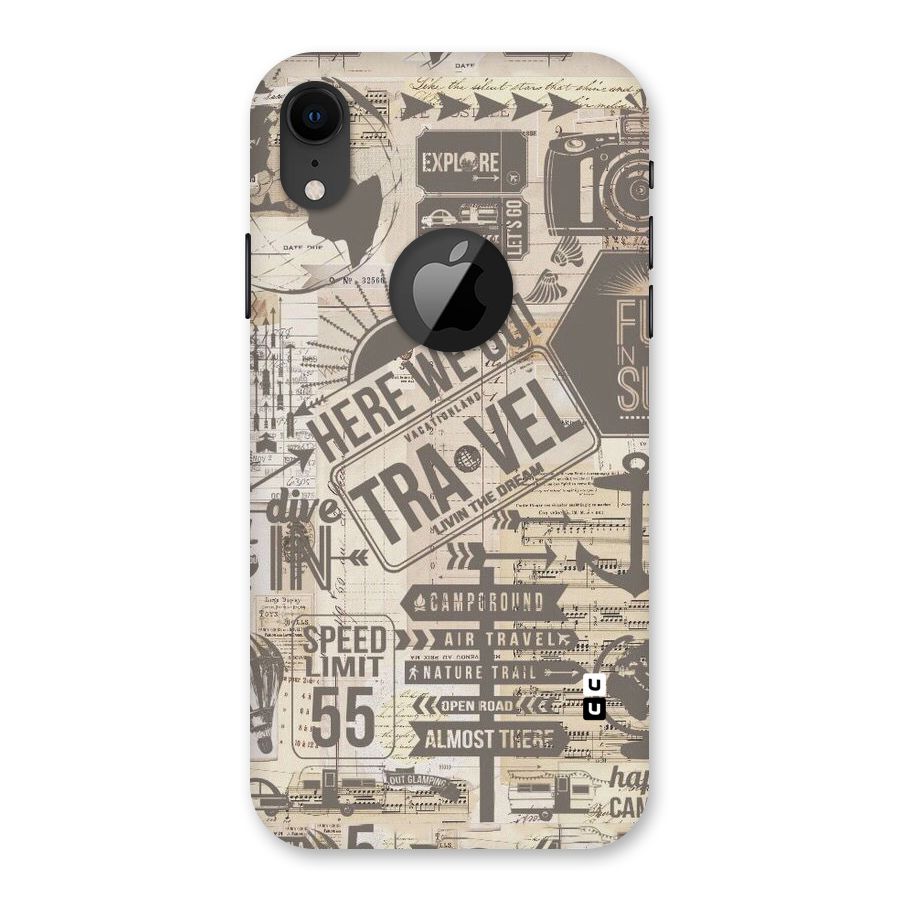 Here We Travel Back Case for iPhone XR Logo Cut