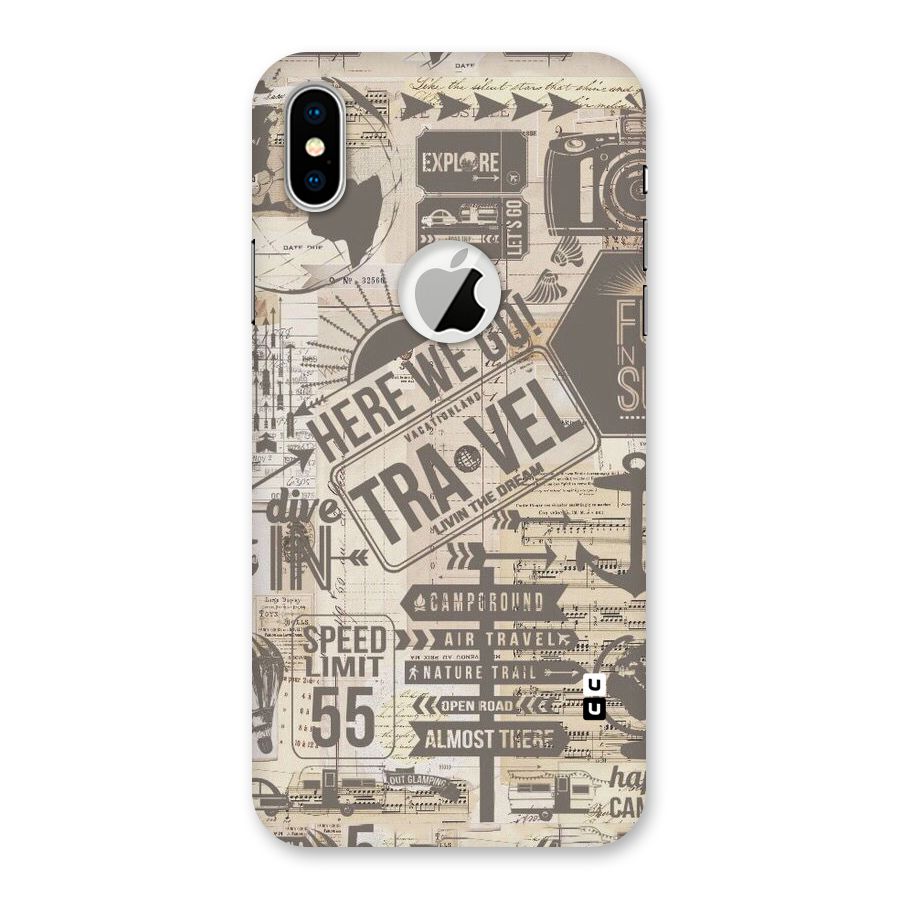 Here We Travel Back Case for iPhone X Logo Cut