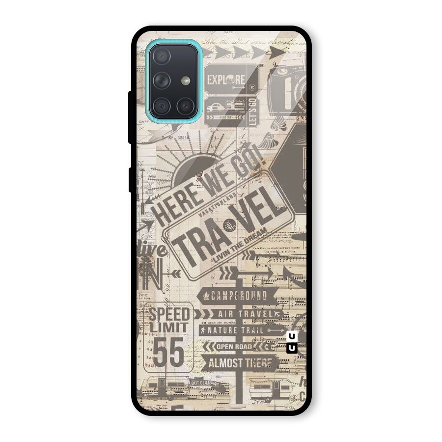 Here We Travel Glass Back Case for Galaxy A71