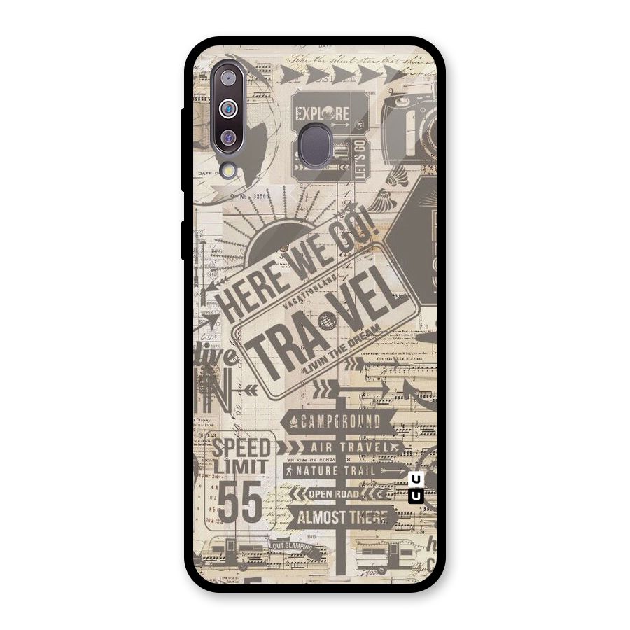 Here We Travel Glass Back Case for Galaxy M30