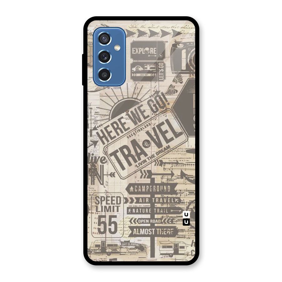 Here We Travel Glass Back Case for Galaxy M52 5G