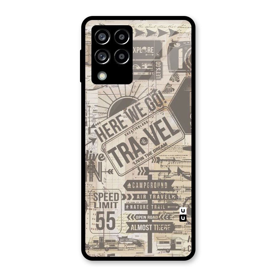 Here We Travel Glass Back Case for Galaxy M53 5G