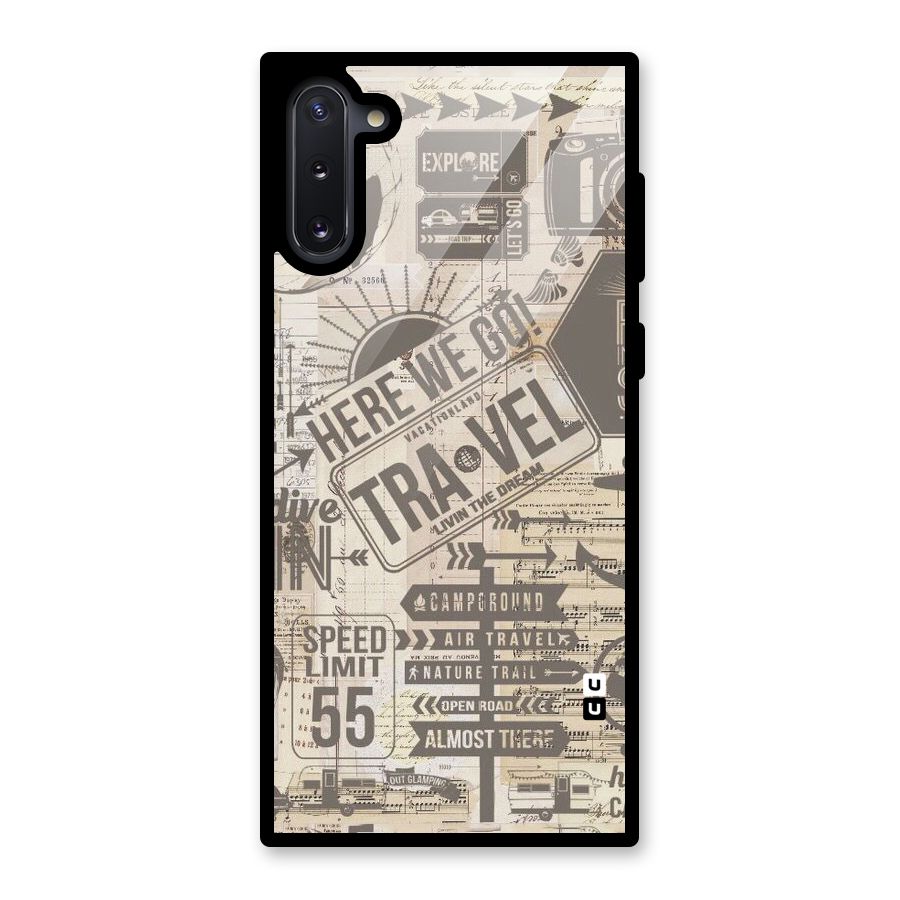 Here We Travel Glass Back Case for Galaxy Note 10