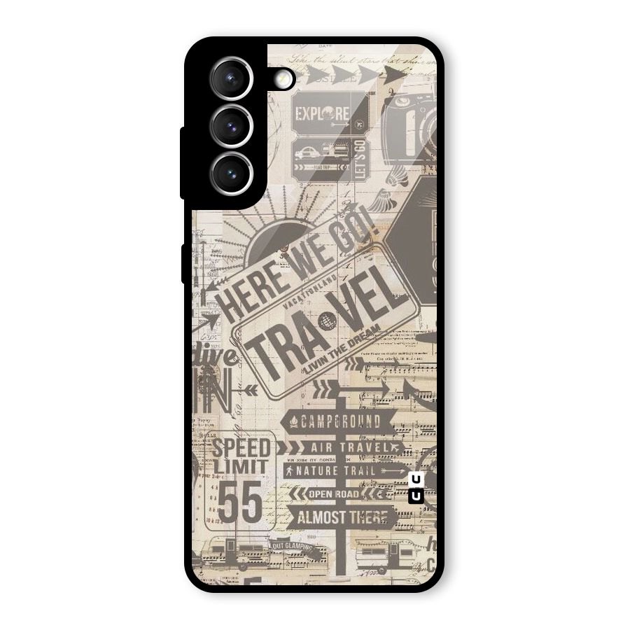 Here We Travel Glass Back Case for Galaxy S21 5G