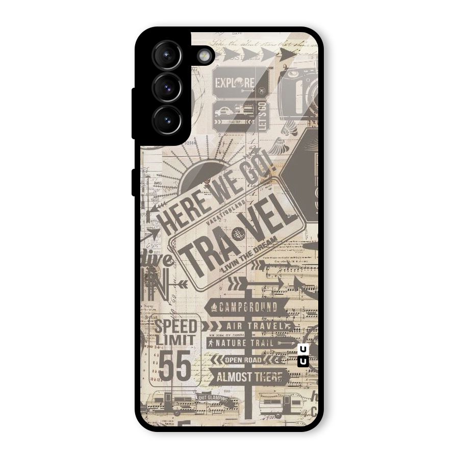 Here We Travel Glass Back Case for Galaxy S21 Plus