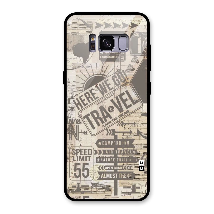Here We Travel Glass Back Case for Galaxy S8