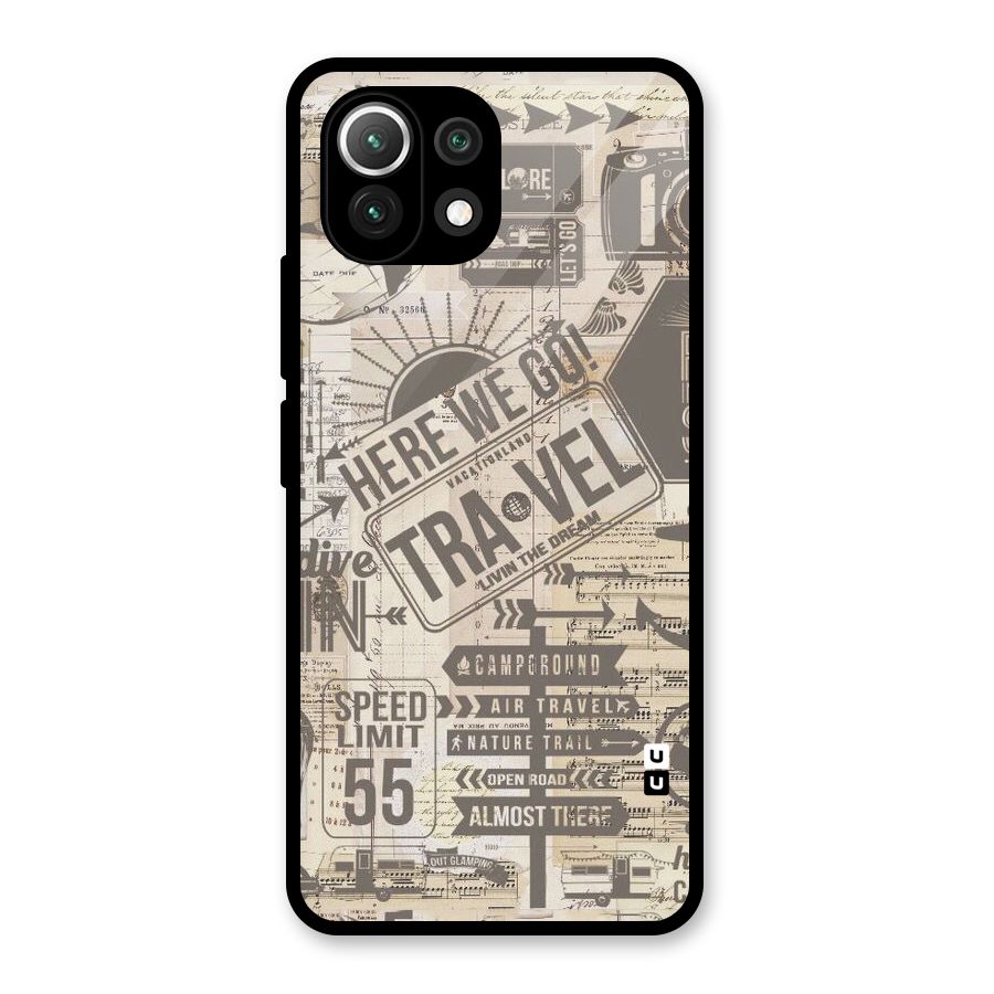 Here We Travel Glass Back Case for Mi 11 Lite