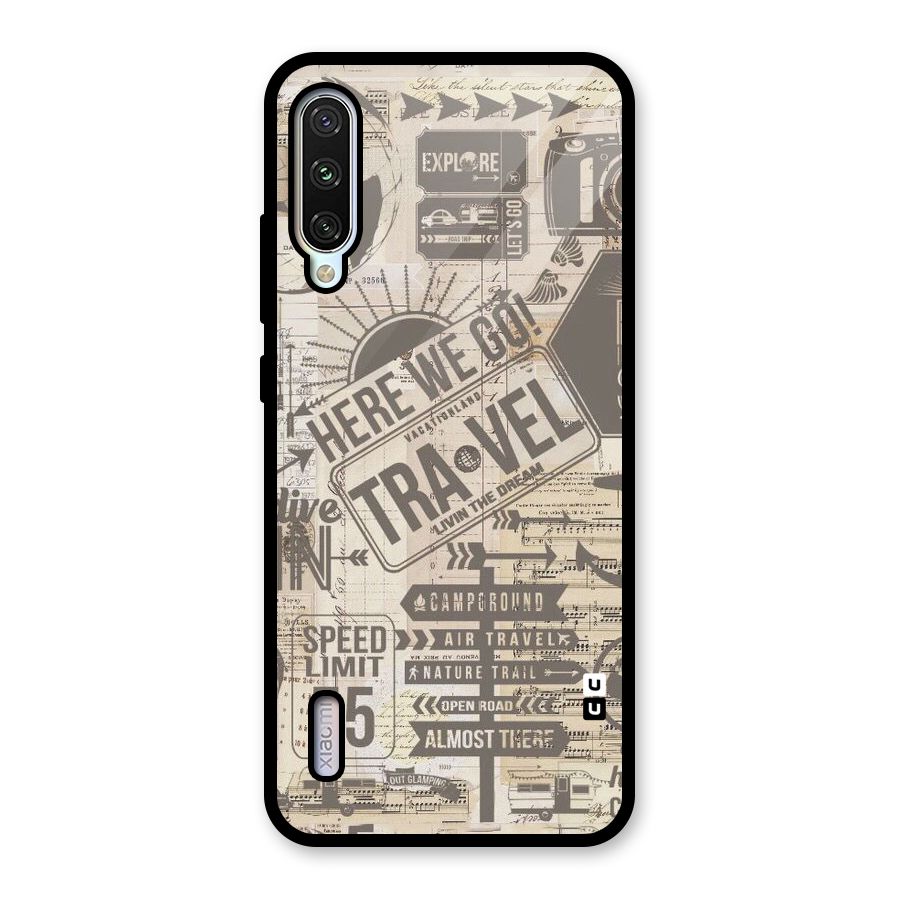Here We Travel Glass Back Case for Mi A3