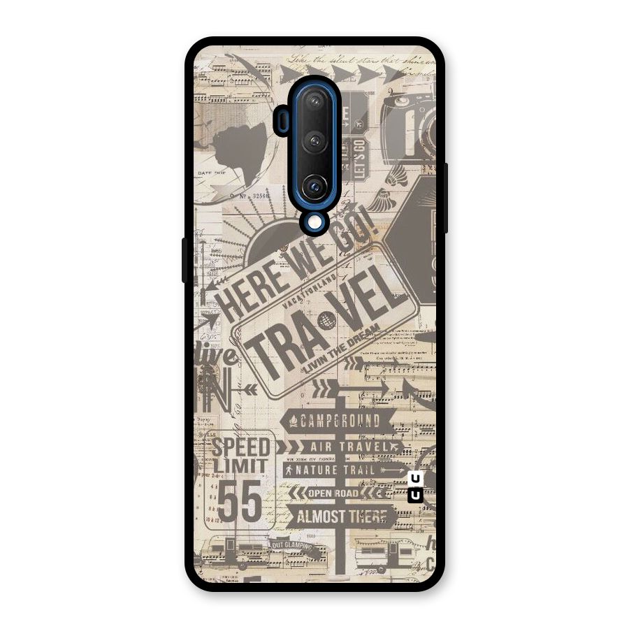Here We Travel Glass Back Case for OnePlus 7T Pro