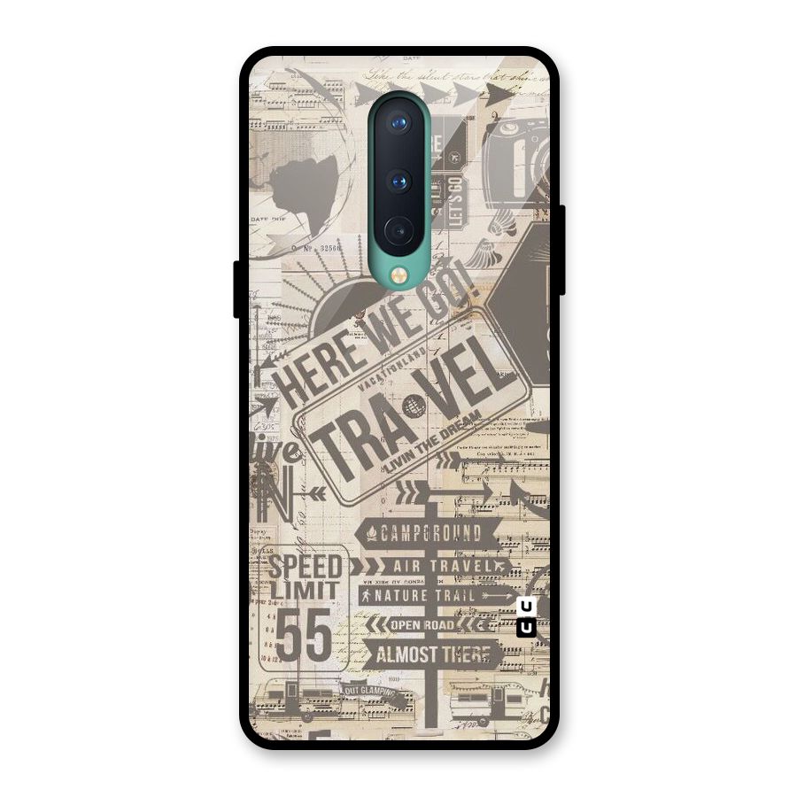 Here We Travel Glass Back Case for OnePlus 8