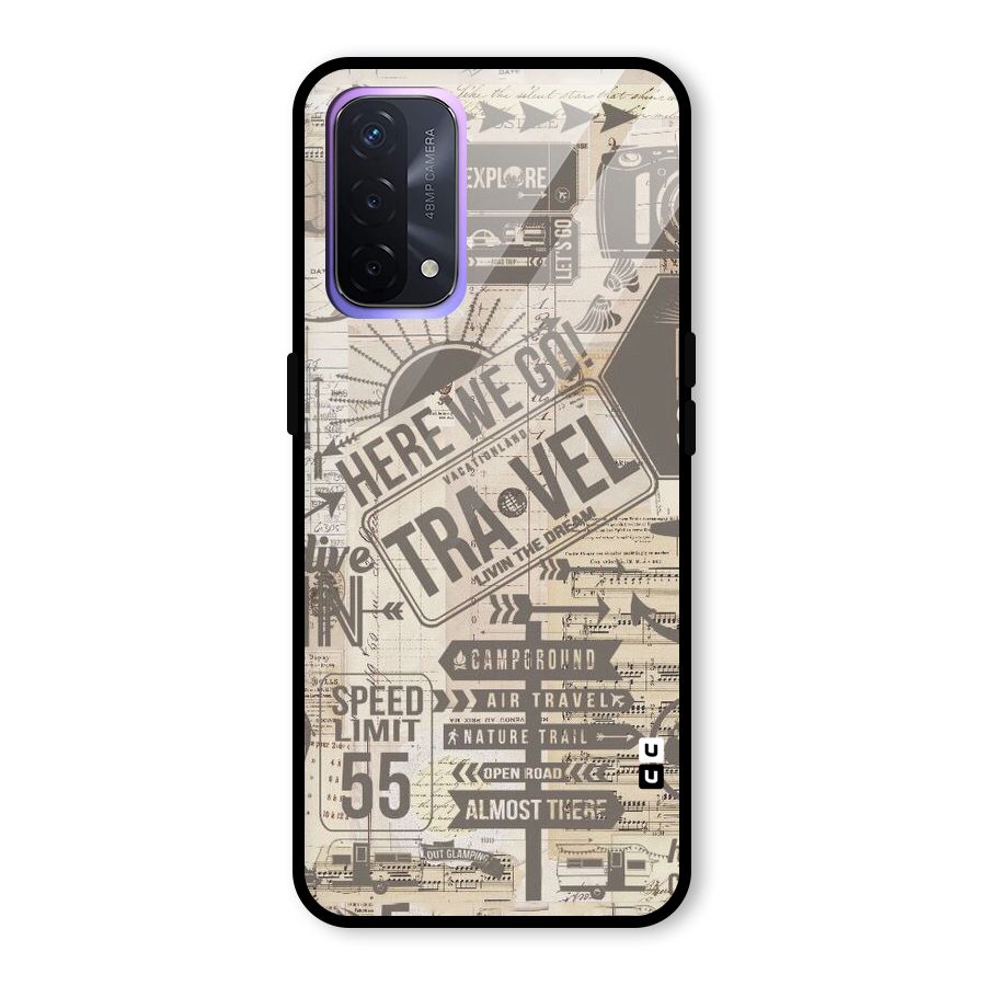Here We Travel Glass Back Case for Oppo A74 5G