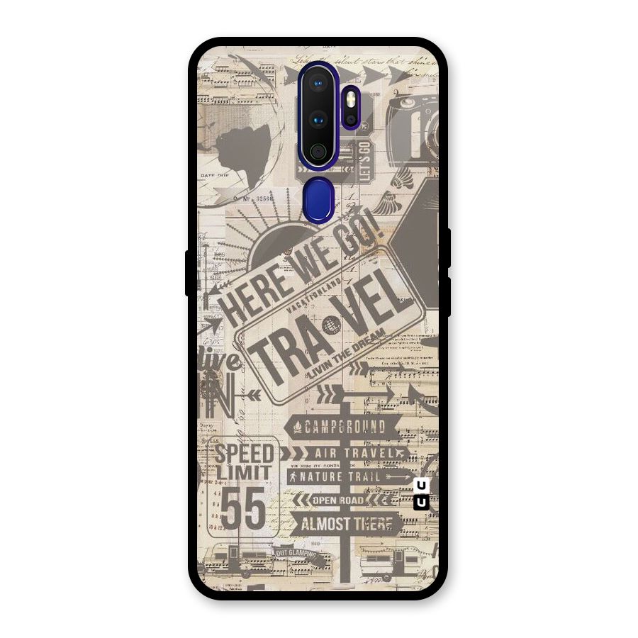 Here We Travel Glass Back Case for Oppo A9 (2020)