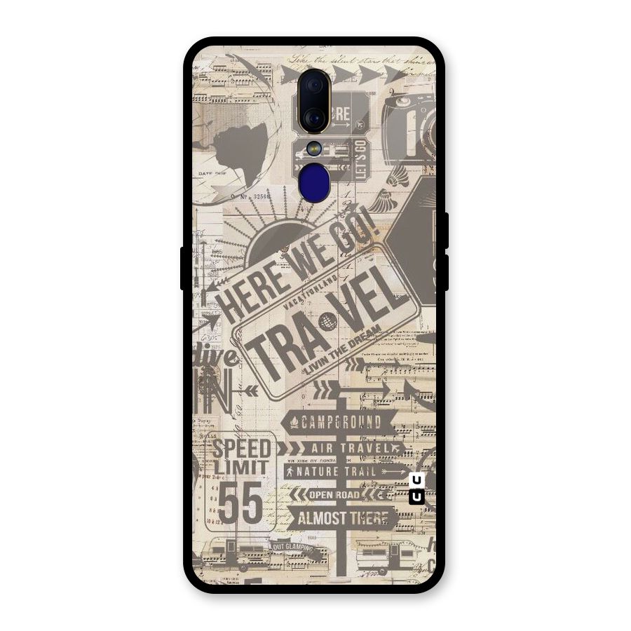 Here We Travel Glass Back Case for Oppo F11
