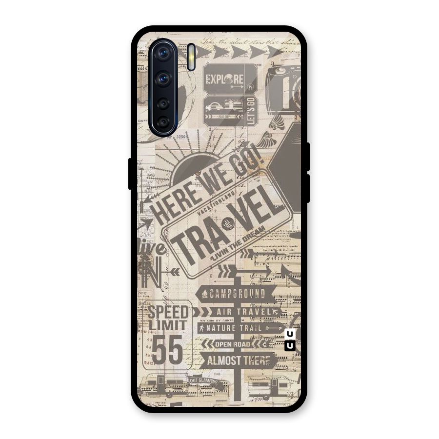 Here We Travel Glass Back Case for Oppo F15