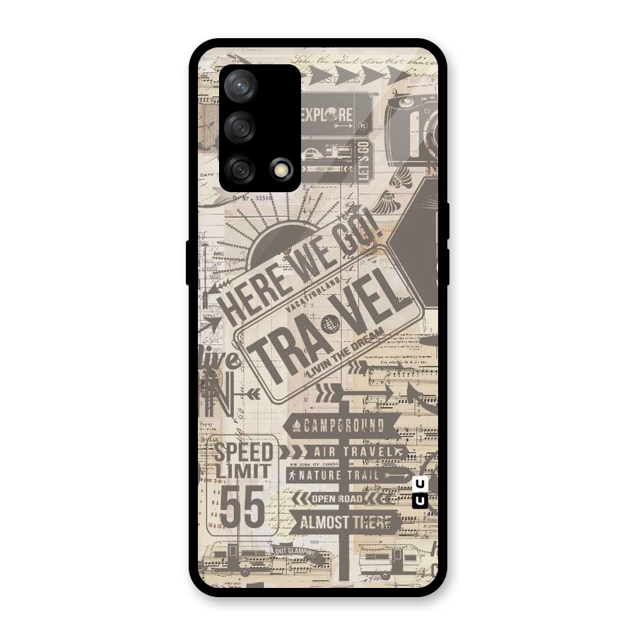 Here We Travel Glass Back Case for Oppo F19