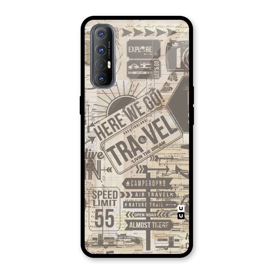 Here We Travel Glass Back Case for Oppo Reno3 Pro