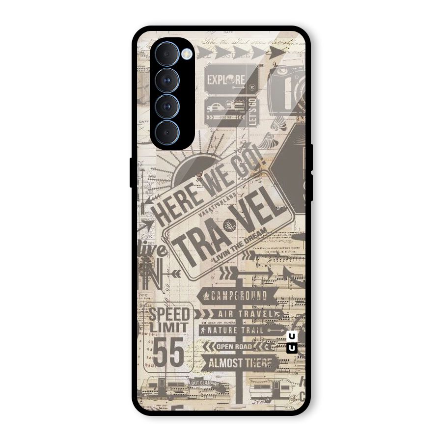Here We Travel Glass Back Case for Oppo Reno4 Pro