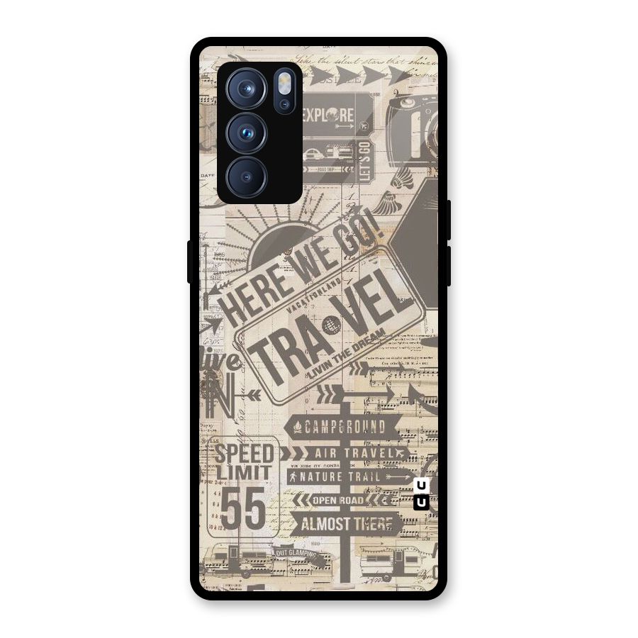 Here We Travel Glass Back Case for Oppo Reno6 Pro 5G
