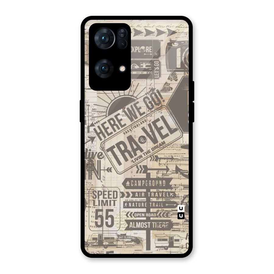 Here We Travel Glass Back Case for Oppo Reno7 Pro 5G