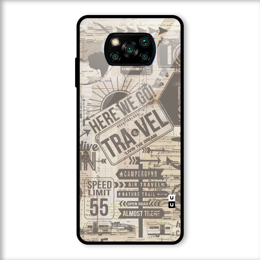 Here We Travel Glass Back Case for Poco X3
