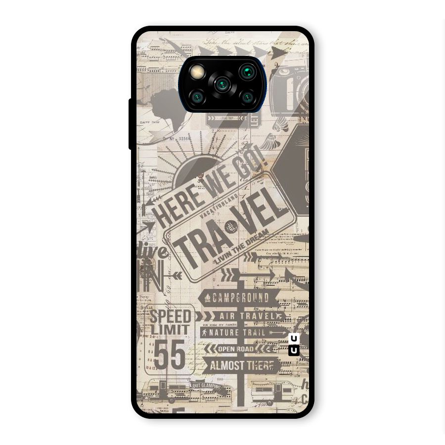 Here We Travel Glass Back Case for Poco X3 Pro