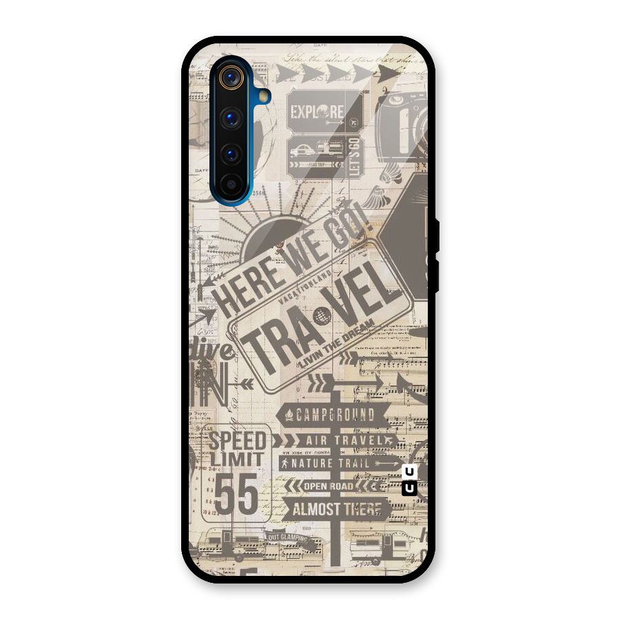 Here We Travel Glass Back Case for Realme 6 Pro