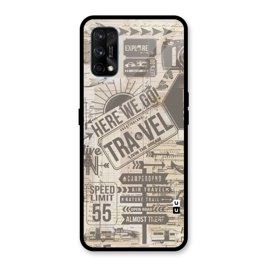 Here We Travel Glass Back Case for Realme 7 Pro