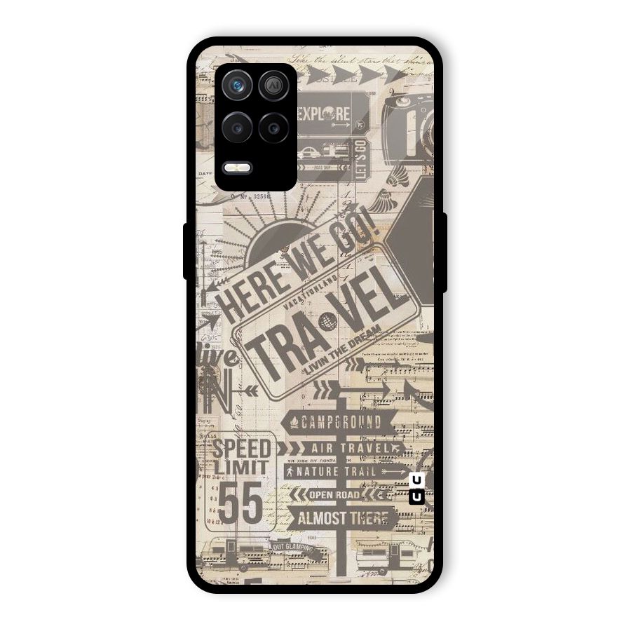 Here We Travel Glass Back Case for Realme 9 5G
