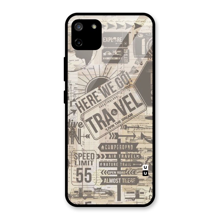 Here We Travel Glass Back Case for Realme C11