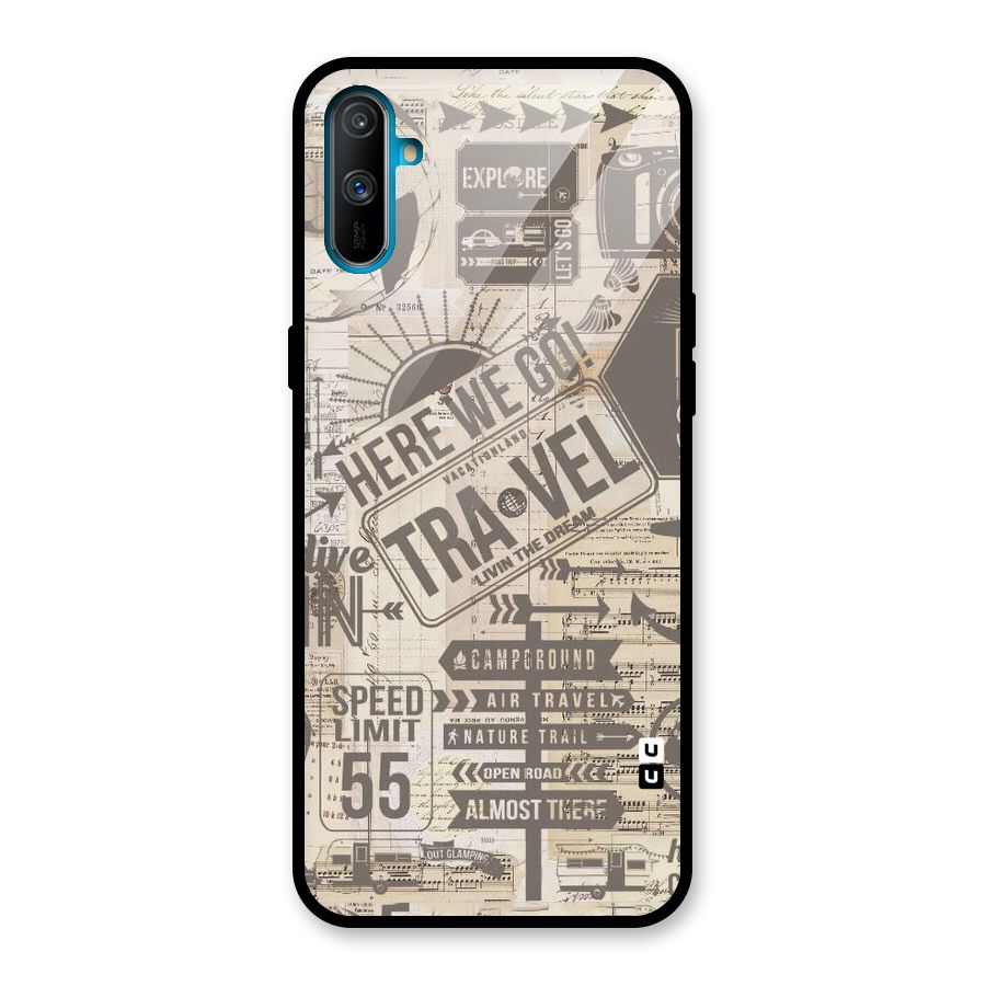 Here We Travel Glass Back Case for Realme C3