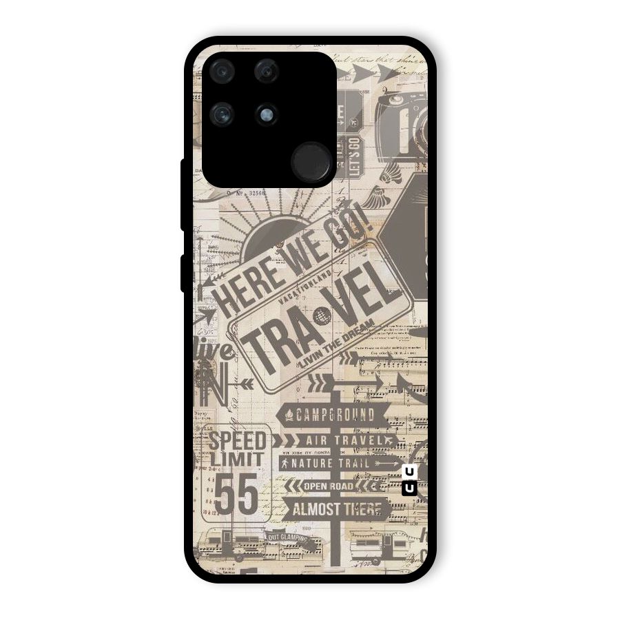 Here We Travel Glass Back Case for Realme Narzo 50A