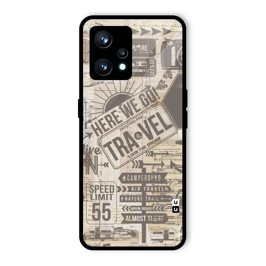Here We Travel Glass Back Case for Realme Narzo 50 Pro