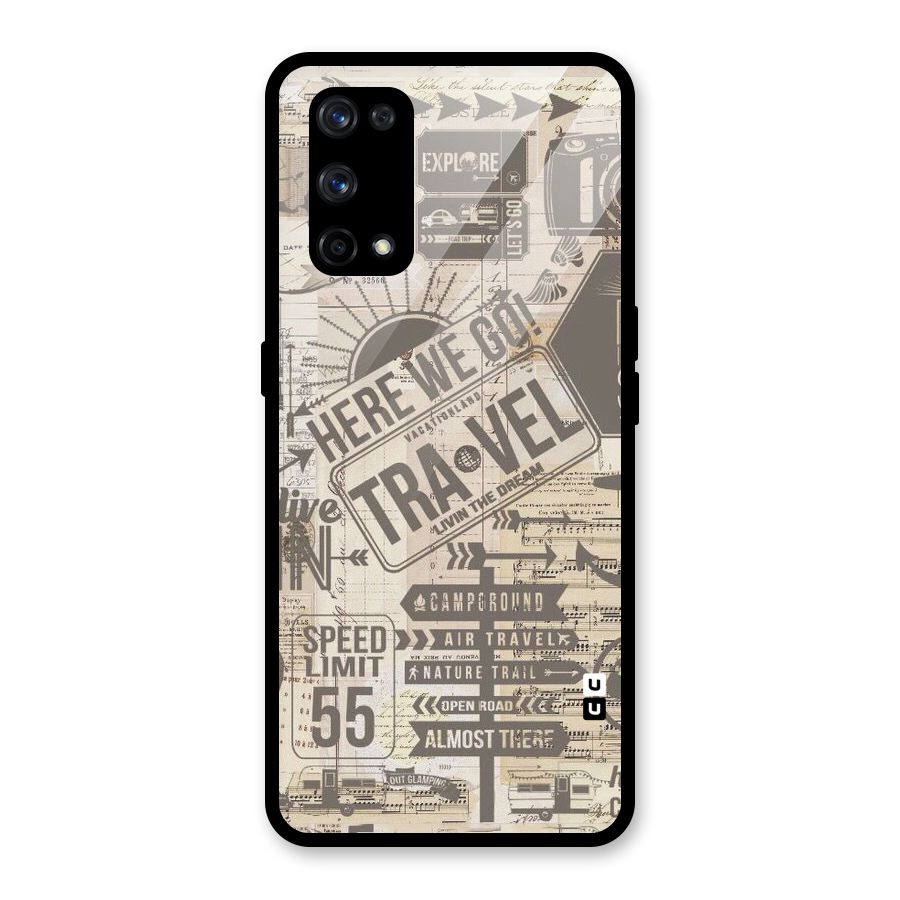 Here We Travel Glass Back Case for Realme X7 Pro