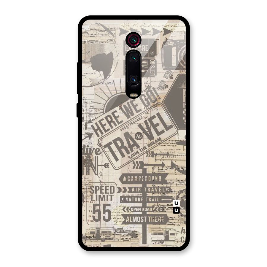 Here We Travel Glass Back Case for Redmi K20 Pro