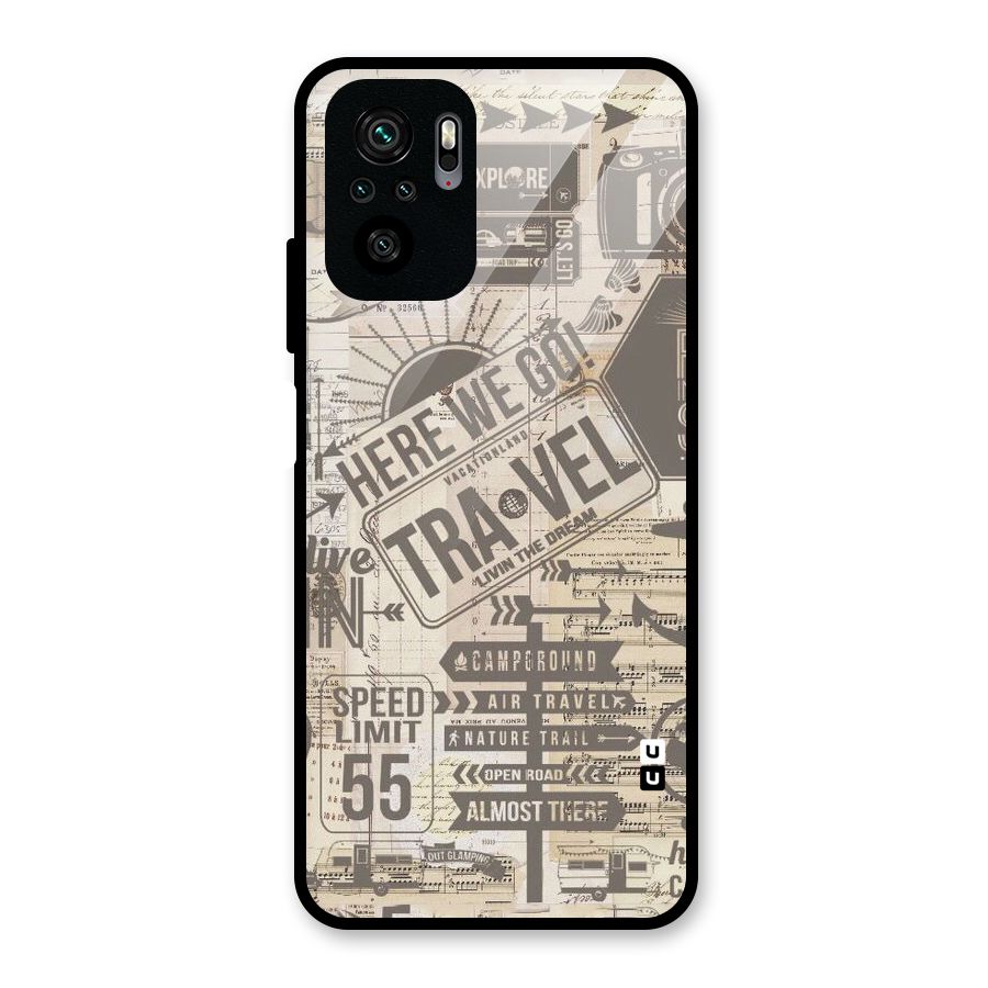 Here We Travel Glass Back Case for Redmi Note 10S