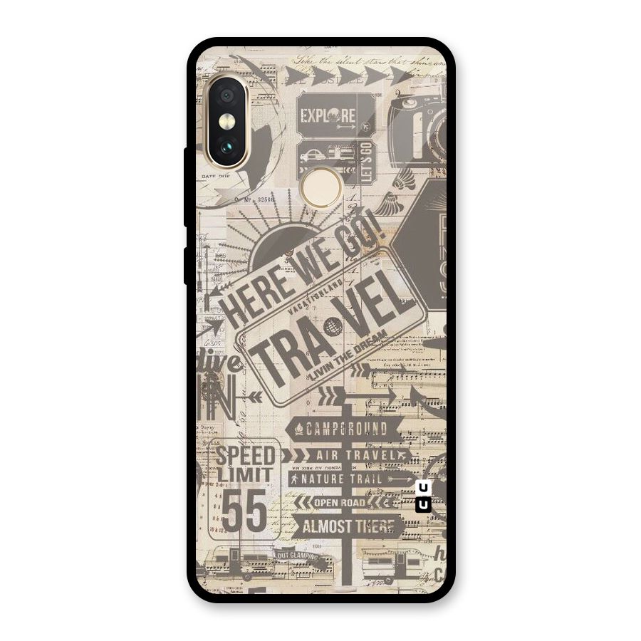 Here We Travel Glass Back Case for Redmi Note 5 Pro
