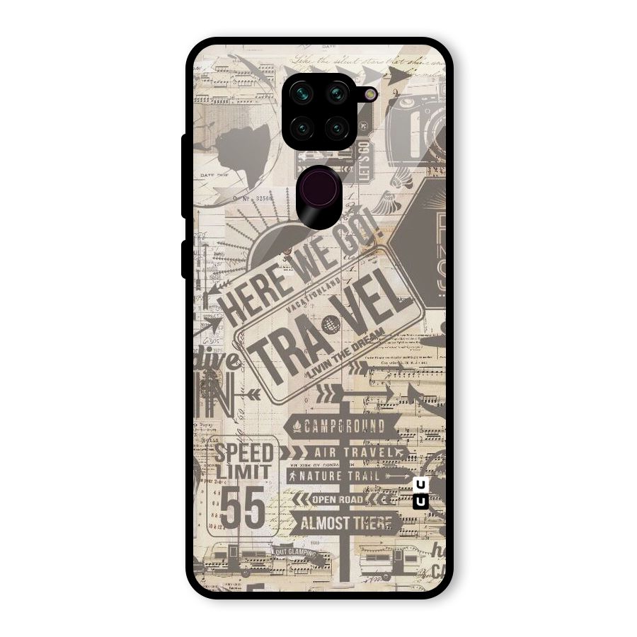 Here We Travel Glass Back Case for Redmi Note 9