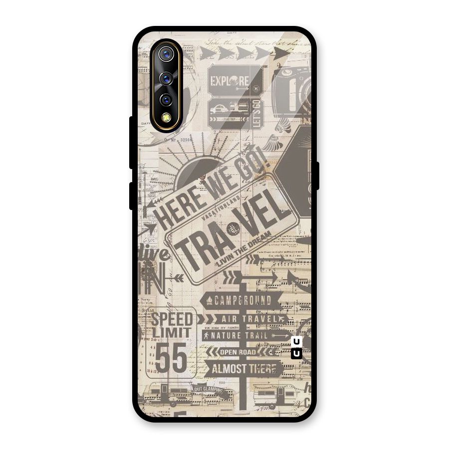 Here We Travel Glass Back Case for Vivo S1