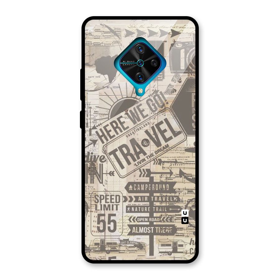 Here We Travel Glass Back Case for Vivo S1 Pro