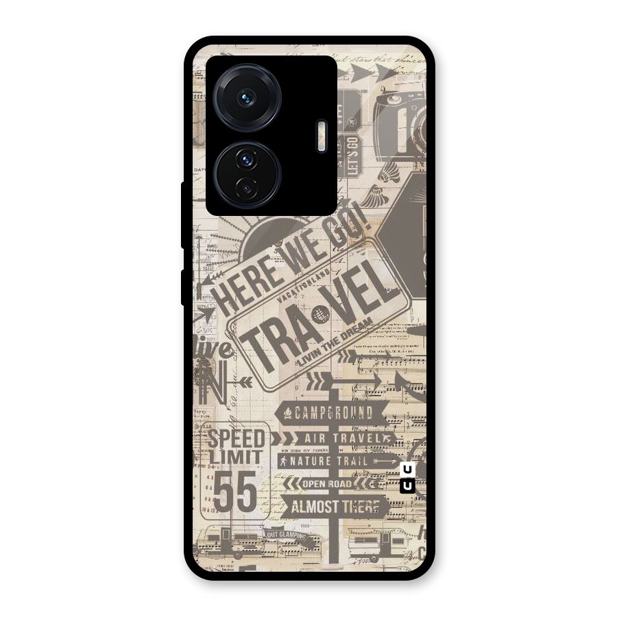 Here We Travel Glass Back Case for Vivo T1 Pro