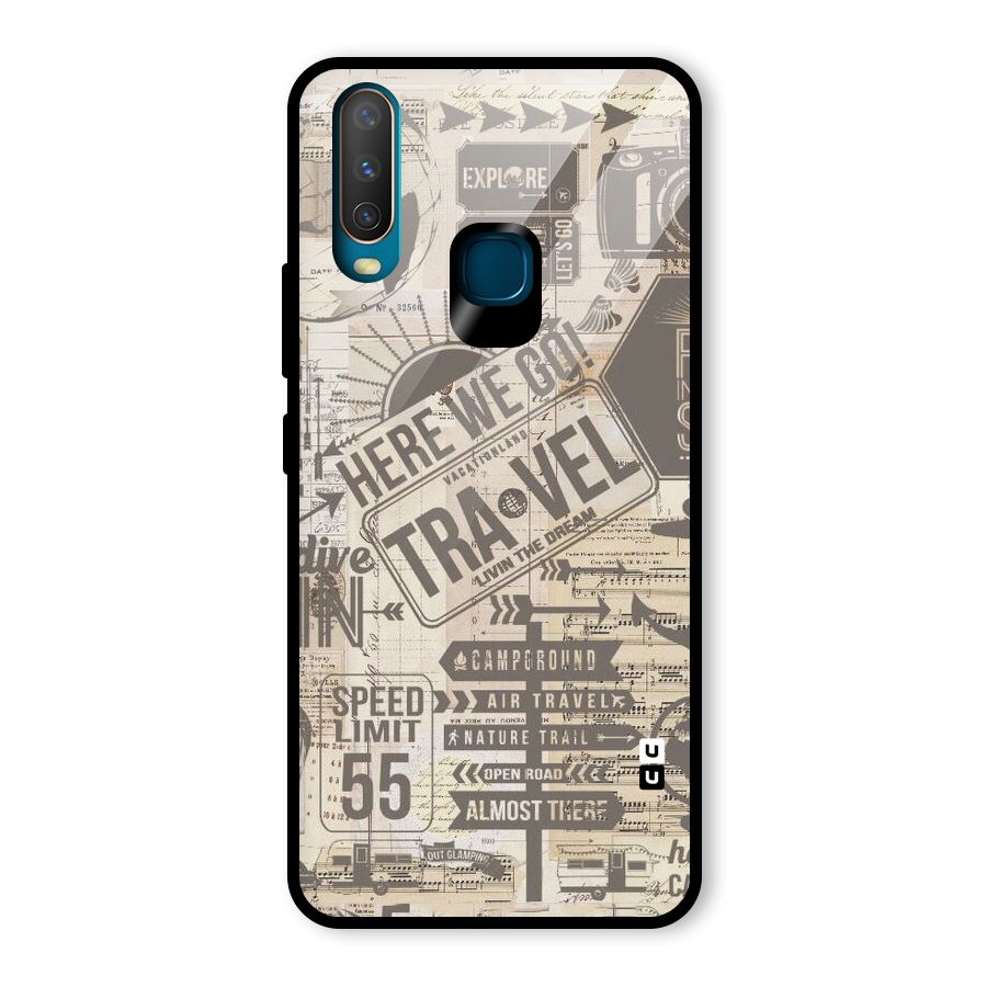 Here We Travel Glass Back Case for Vivo U10