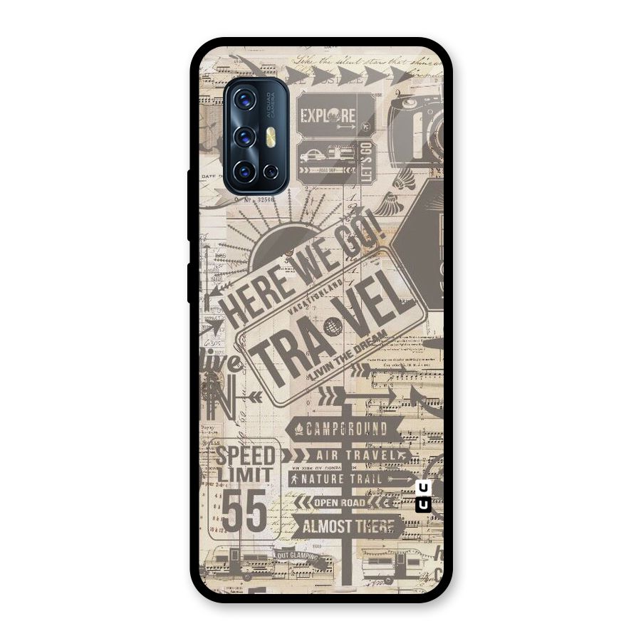 Here We Travel Glass Back Case for Vivo V17