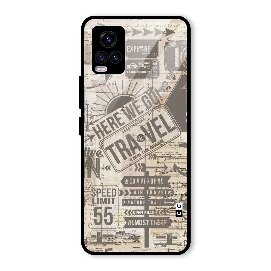 Here We Travel Glass Back Case for Vivo V20