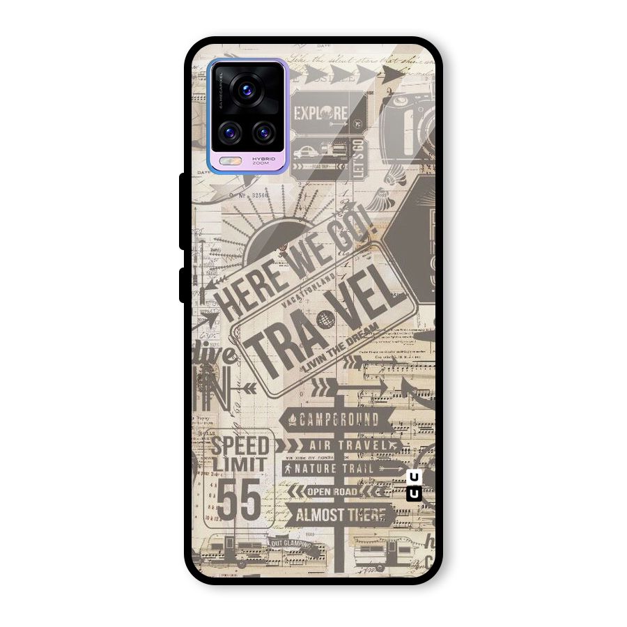Here We Travel Glass Back Case for Vivo V20 Pro