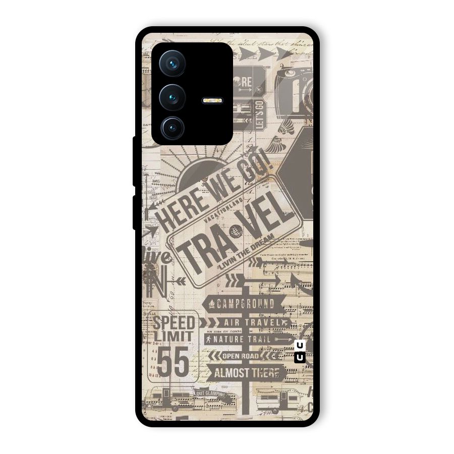 Here We Travel Glass Back Case for Vivo V23 Pro