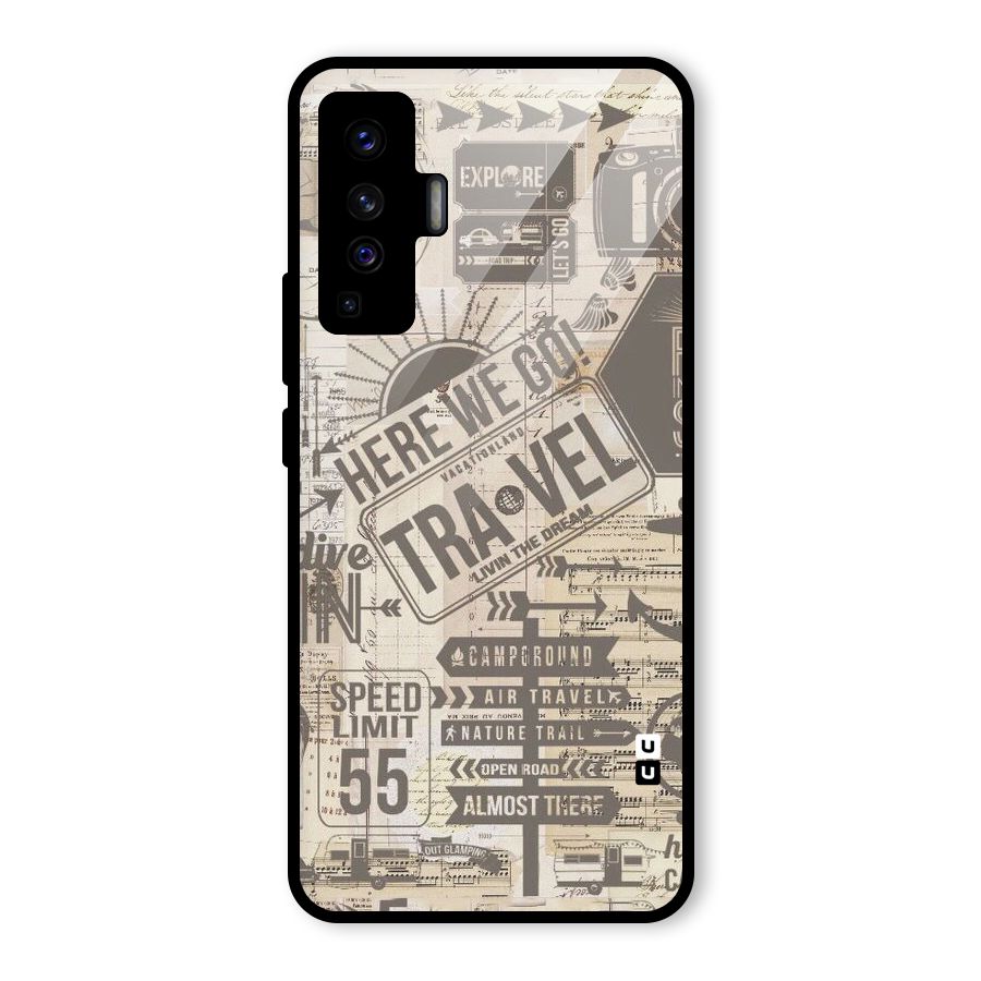 Here We Travel Glass Back Case for Vivo X50